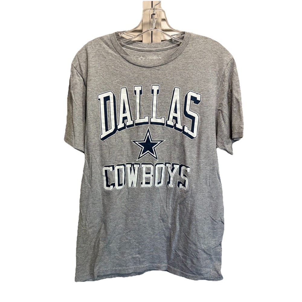 Dallas Cowboys Authentic Men's Gray Football Logo Graphic T-Shirt Size M